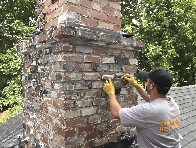In-progress chimney restoration by Hialeah Chimney Sweep in Hialeah, FL