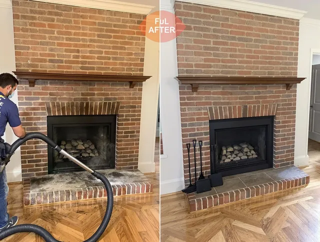 Hialeah Chimney Sweep carefully sanitizing a fireplace in Hialeah, FL